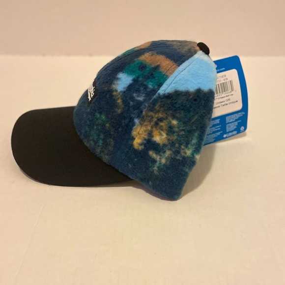 Columbia Hat Fleece Baseball Cap Adjustable Strap Outdoors Sky Mountains Blue - Picture 4 of 4